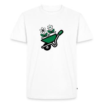 Fleurs Jardin brouette - T-shirt Premium bio Homme - blanc - Devant - Nico (187cm)