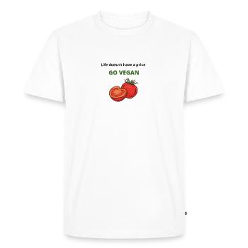 Devenez végétalien - T-shirt Premium bio Homme - blanc - Devant - Nico (187cm)