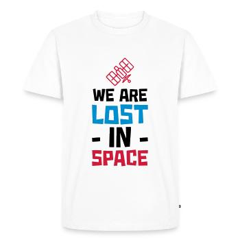 NOUS AVONS UN ESPACE SPATIAL - T-shirt Premium bio Homme - blanc - Devant - Nico (187cm)