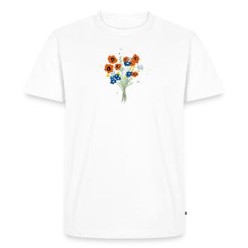 Petites Fleurs - Bouquet Floral - Bouquet - T-shirt Premium bio Homme - blanc - Devant - Nico (187cm)