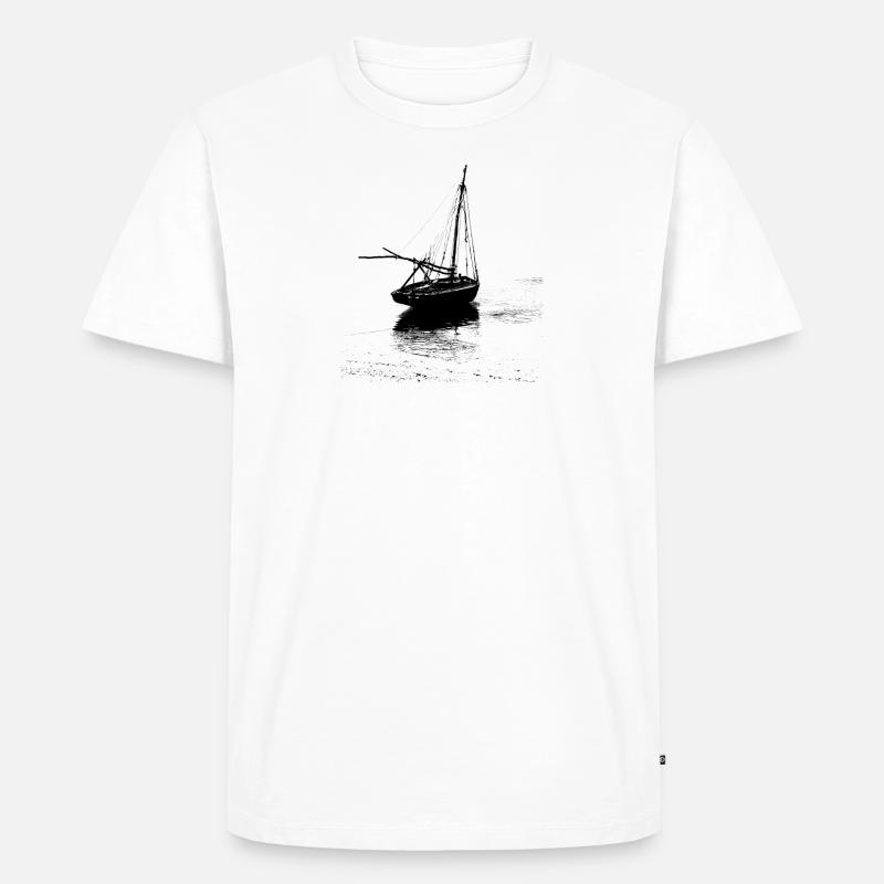 Boot - Männer Premium Bio T-Shirt - Weiß