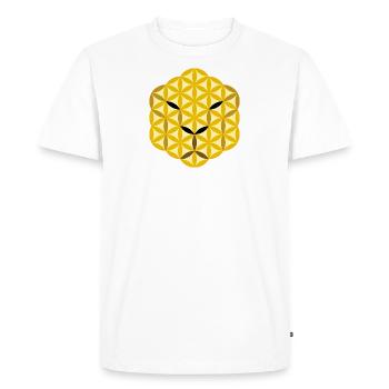 Le visage jaguar de la vie - Animaux sacrés, Visage 02 - T-shirt Premium bio Homme - blanc - Devant - Nico (187cm)