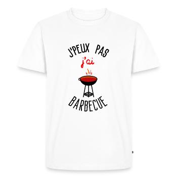 J peux pas j ai Barbecue - T-shirt Premium bio Homme - blanc - Devant - Nico (187cm)