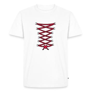 coeur corset - T-shirt Premium bio Homme - blanc - Devant - Nico (187cm)