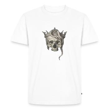 skull and snake - Men's Premium Organic T-Shirt - white - Front - Nico (187cm)