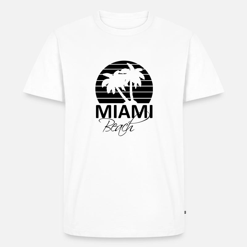 miami beach - Männer Premium Bio T-Shirt - Weiß