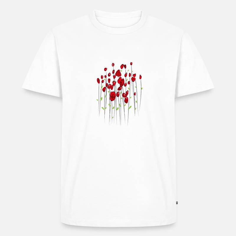 Mohnblume MOhn Blume - Männer Premium Bio T-Shirt - Weiß