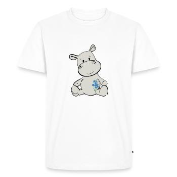 Hippopotame heureux - T-shirt Premium bio Homme - blanc - Devant - Nico (187cm)