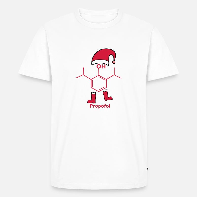 Propofolweihnachtsmann - Männer Premium Bio T-Shirt - Weiß