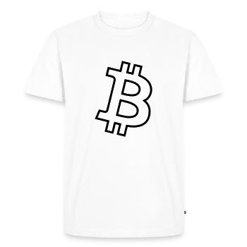 Bitcoin Log - T-shirt Premium bio Homme - blanc - Devant - Nico (187cm)