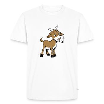 Les chèvres fument - T-shirt Premium bio Homme - blanc - Devant - Nico (187cm)