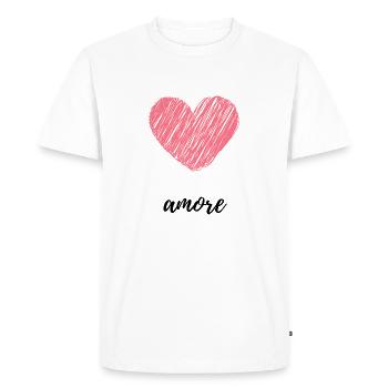 Amore - T-shirt Premium bio Homme - blanc - Devant - Nico (187cm)
