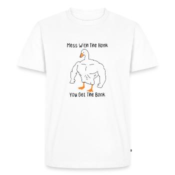 mess with the honk,you get the bonk - T-shirt Premium bio Homme - blanc - Devant - Nico (187cm)