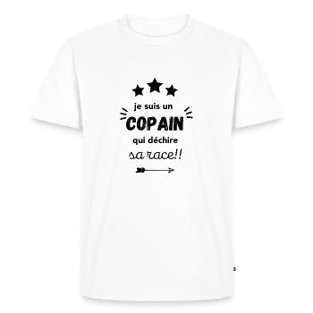 je suis un copain qui déchire sa race - T-shirt Premium bio Homme - blanc - Devant - Nico (187cm)