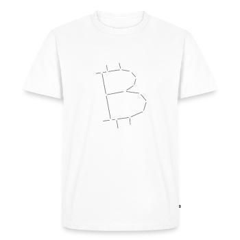 Signe du zodiaque Bitcoin BTC - T-shirt Premium bio Homme - blanc - Devant - Nico (187cm)
