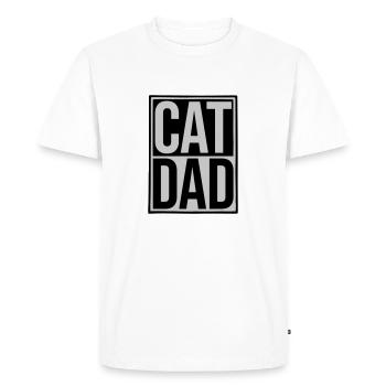 Shield Cat Dad Logo - T-shirt Premium bio Homme - blanc - Devant - Nico (187cm)