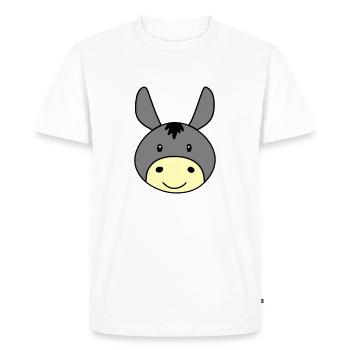 Âne mignon - T-shirt Premium bio Homme - blanc - Devant - Nico (187cm)