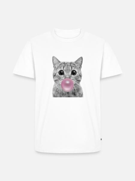 Bubble Cat - Men's Premium Organic T-Shirt - white