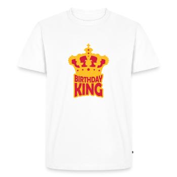 Logo de la fête du roi d’anniversaire - T-shirt Premium bio Homme - blanc - Devant - Nico (187cm)