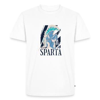 Spartan Sparta Warrior Fighter Soldier Helmet - Men's Premium Organic T-Shirt - white - Front - Nico (187cm)