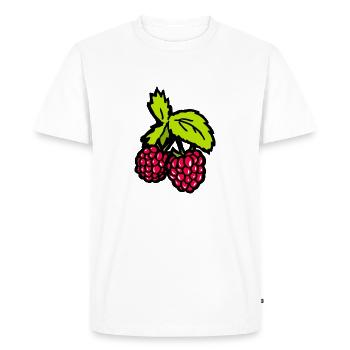 Framboises Fruits rouges drôle idée cadeau fruit - T-shirt Premium bio Homme - blanc - Devant - Nico (187cm)
