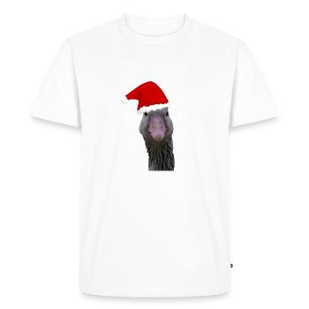Oie de Noël - oie avec chapeau de Noël - T-shirt Premium bio Homme - blanc - Devant - Nico (187cm)
