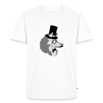 Sir Wolf Gentlemen Cylinder - Men's Premium Organic T-Shirt - white - Front - Nico (187cm)