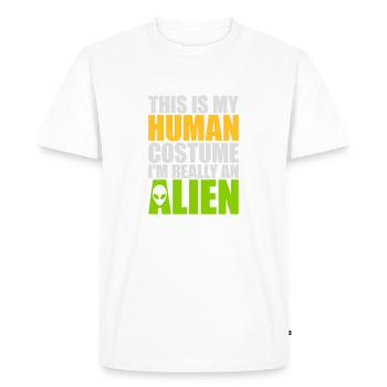 Citation extraterrestre de costume humain - T-shirt Premium bio Homme - blanc - Devant - Nico (187cm)