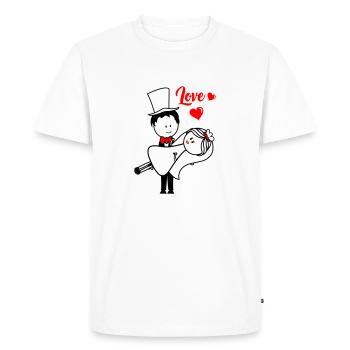 Couple marié - T-shirt Premium bio Homme - blanc - Devant - Nico (187cm)