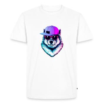 Cool Wolf - Men's Premium Organic T-Shirt - white - Front - Nico (187cm)
