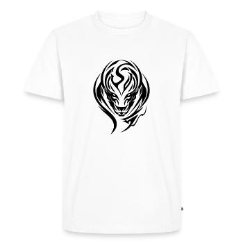 Art tribal à tête de serpent - T-shirt Premium bio Homme - blanc - Devant - Nico (187cm)