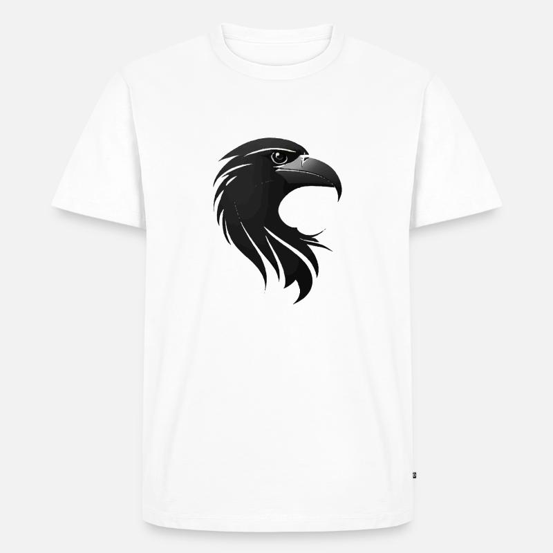 Adler Greifvogel Kopf - Männer Premium Bio T-Shirt - Weiß