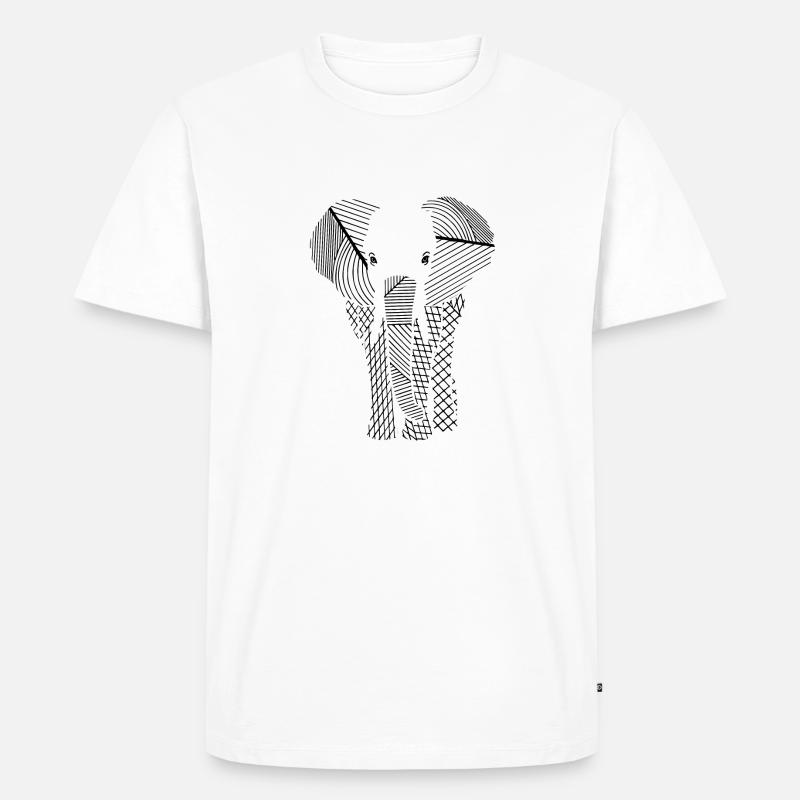 Schwarzer Elefant - Männer Premium Bio T-Shirt - Weiß