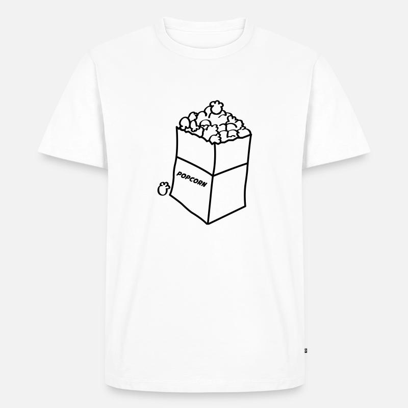 popcorn 01 - Männer Premium Bio T-Shirt - Weiß
