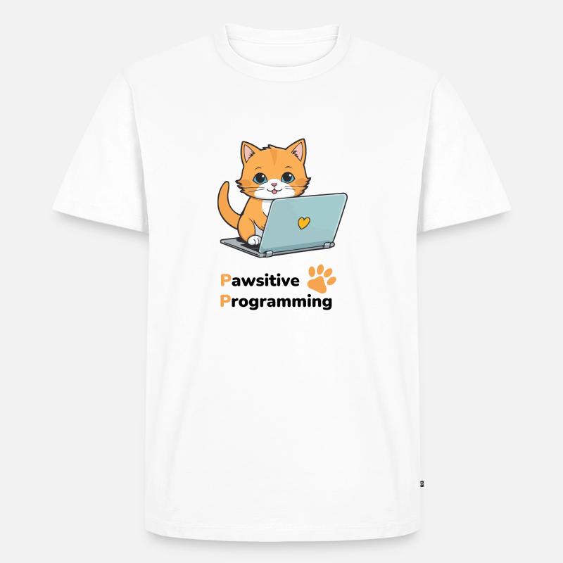 Pawsitive programming - Männer Premium Bio T-Shirt - Weiß