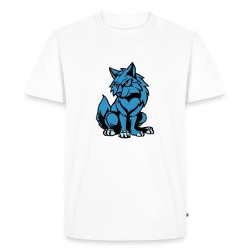 Loup Bande Dessinée Animal - T-shirt Premium bio Homme - blanc - Devant - Nico (187cm)