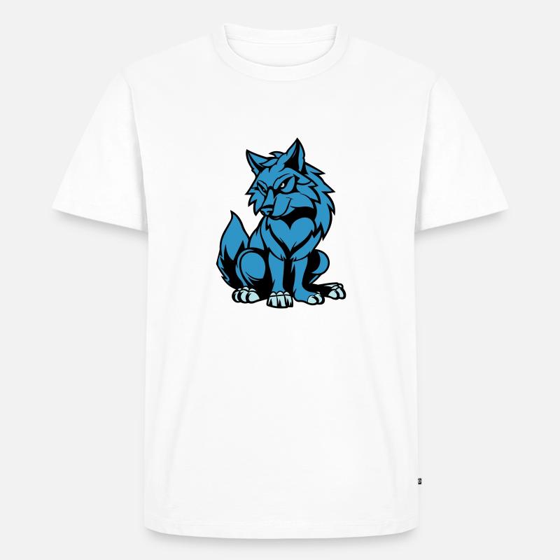 wolf comic tier - Männer Premium Bio T-Shirt - Weiß