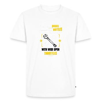 Motorcycle Solve Problems With Wide Open Throttle - Men's Premium Organic T-Shirt - white - Front - Nico (187cm)