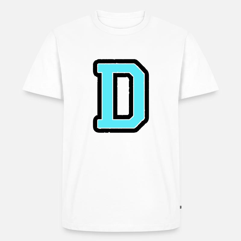 D Buchstabe - Männer Premium Bio T-Shirt - Weiß