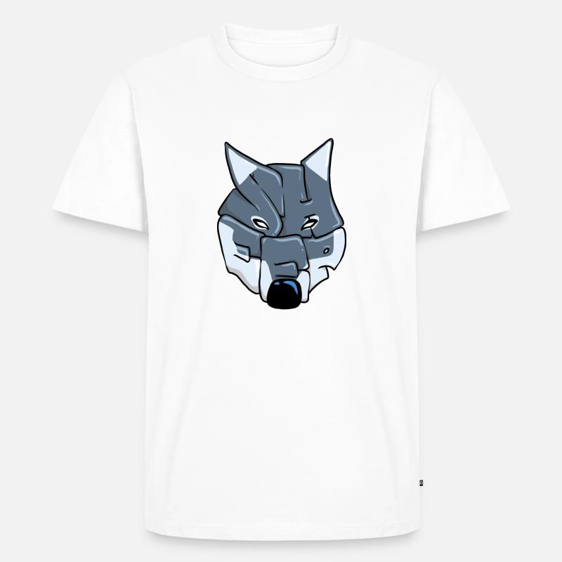 Wolf Graffiti - Männer Premium Bio T-Shirt - Weiß