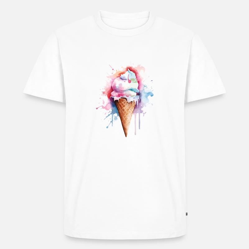 Eis Eiscreme - Männer Premium Bio T-Shirt - Weiß