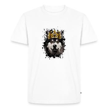 Berger Allemand Chien Animal Couronne - T-shirt Premium bio Homme - blanc - Devant - Nico (187cm)