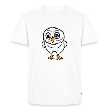hibou oiseau aigle hibou hibou nuit oiseau effraie des granges chouette bande dessinée - T-shirt Premium bio Homme - blanc - Devant - Nico (187cm)