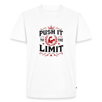 Poussez le bout de votre action - T-shirt Premium bio Homme - blanc - Devant - Nico (187cm)