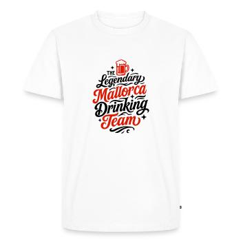 Mallorca Drinking Team - Men's Premium Organic T-Shirt - white - Front - Nico (187cm)