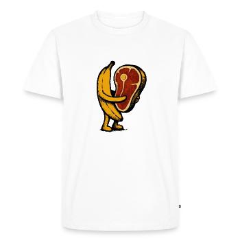 Banana with meat - Men's Premium Organic T-Shirt - white - Front - Nico (187cm)