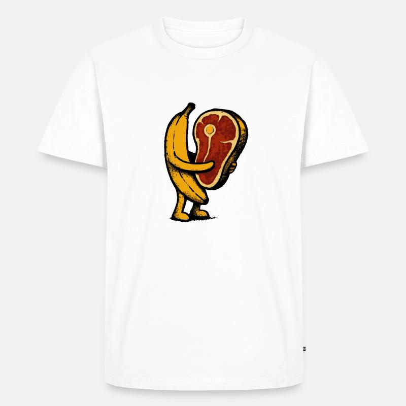 Banane mit Fleisch - Männer Premium Bio T-Shirt - Weiß