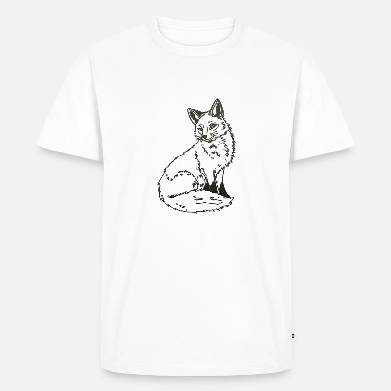 Fuchs - Männer Premium Bio T-Shirt - Weiß