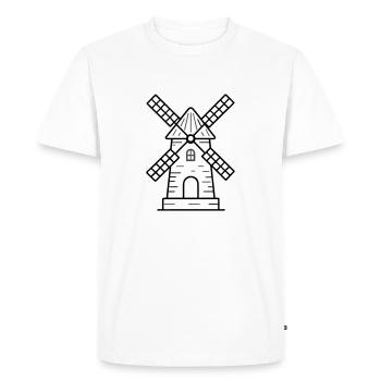 Windmill icon - Men's Premium Organic T-Shirt - white - Front - Nico (187cm)