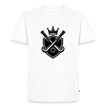 Icône du sport de hockey sur gazon - T-shirt Premium bio Homme - blanc - Devant - Nico (187cm)